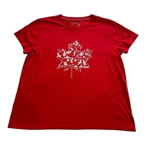 Eddie Bauer Maple Leaf T-Shirt Short Sleeve Crewneck Cotton Blend Tee Size XL